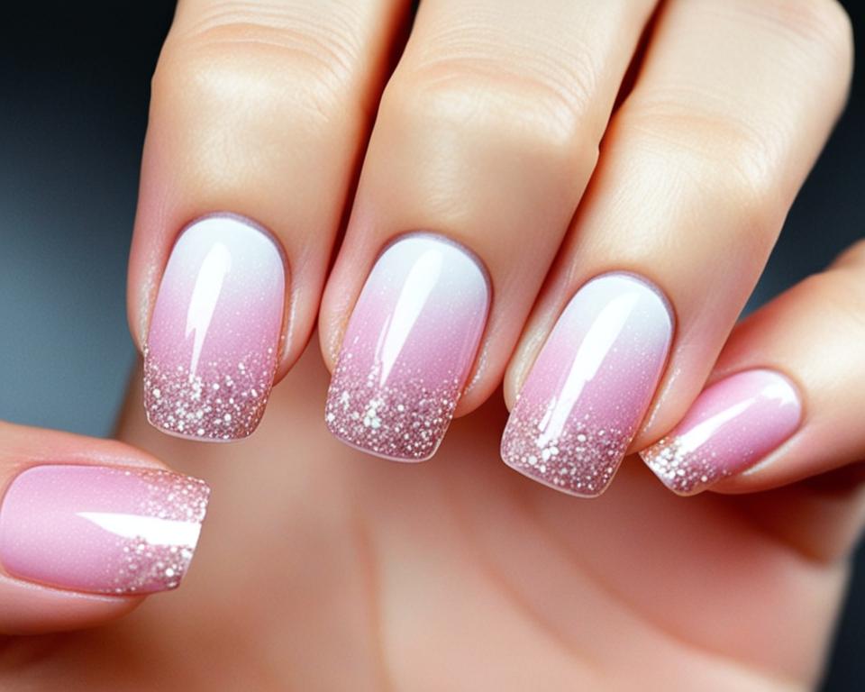 modny french manicure z brokatem modny french manicure z brokatem