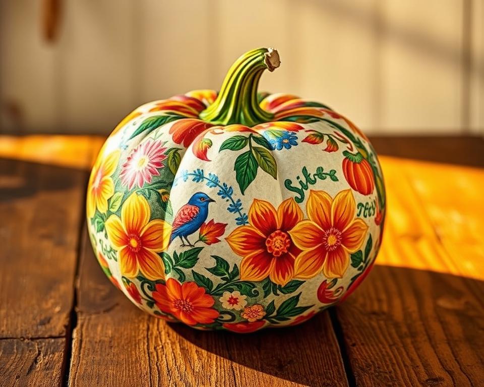 Ozdabianie dyni decoupage
