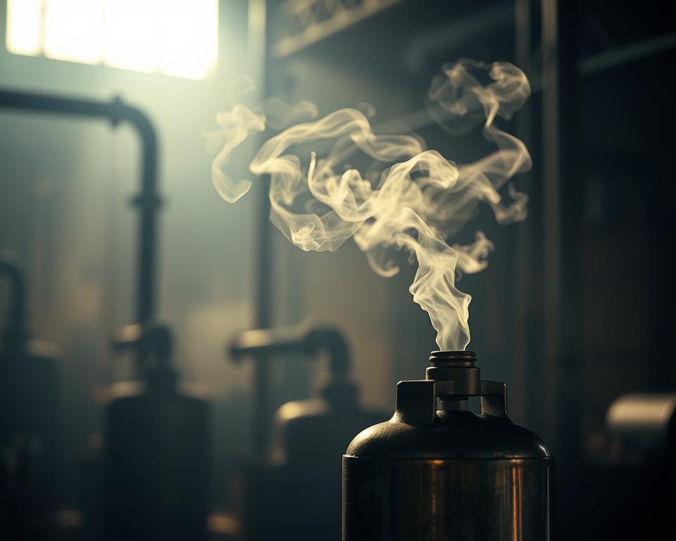 Ulatniający się gaz z butli