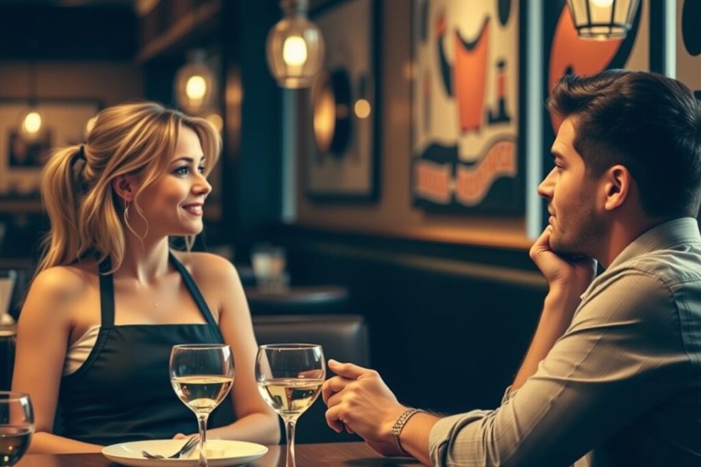 Mężczyzna flirtujący z kelnerką w obecności partnerki, czy on chce mnie tylko przelecieć test