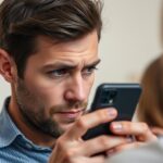 Mężczyzna ukrywający telefon przed partnerką - jeden z sygnałów zdrady