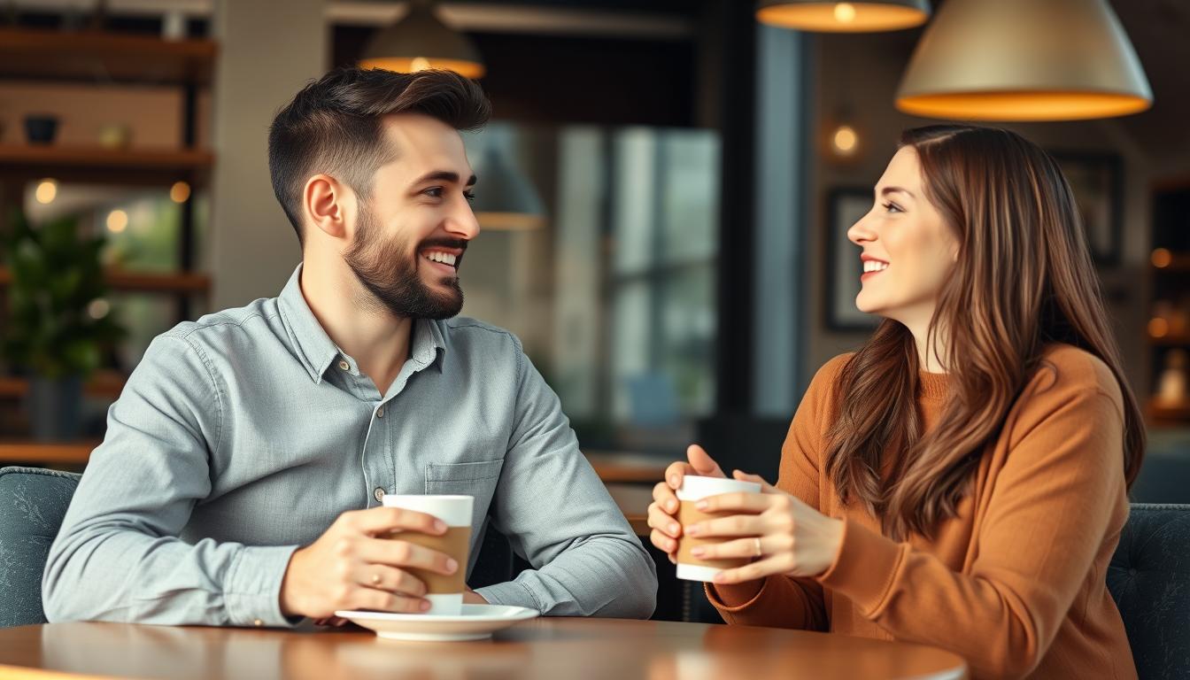 Para w związku bez zobowiązań (FWB) rozmawiająca w kawiarni