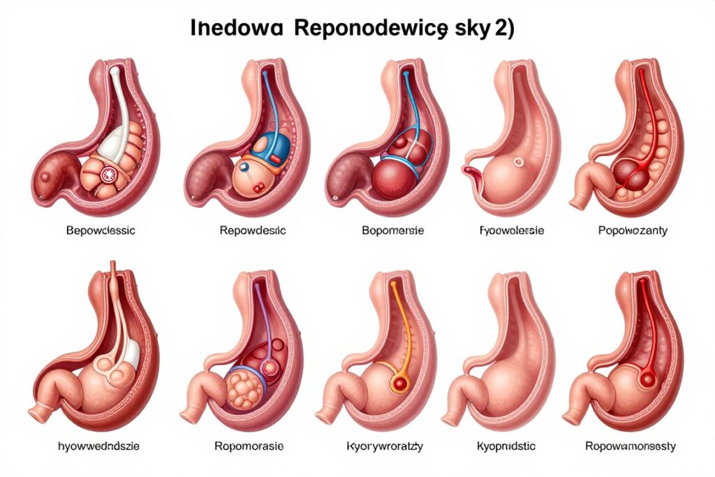 Diagram rozwoju narządów płciowych płodu w różnych tygodniach ciąży