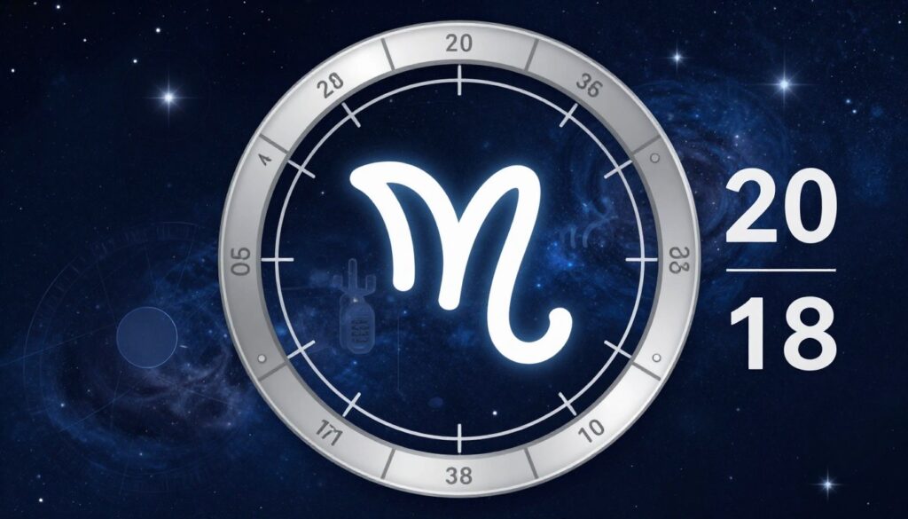 Koło zodiaku z podświetlonym znakiem Wodnika i datami