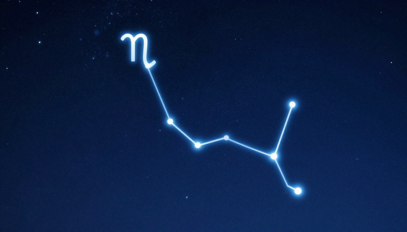 Konstelacja Wodnika na nocnym niebie z symbolem znaku zodiaku