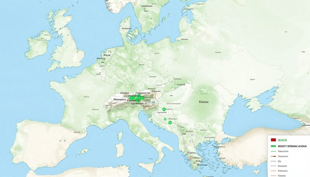 Polska mapa pokazująca lokalizacje związane z Daniel Magical