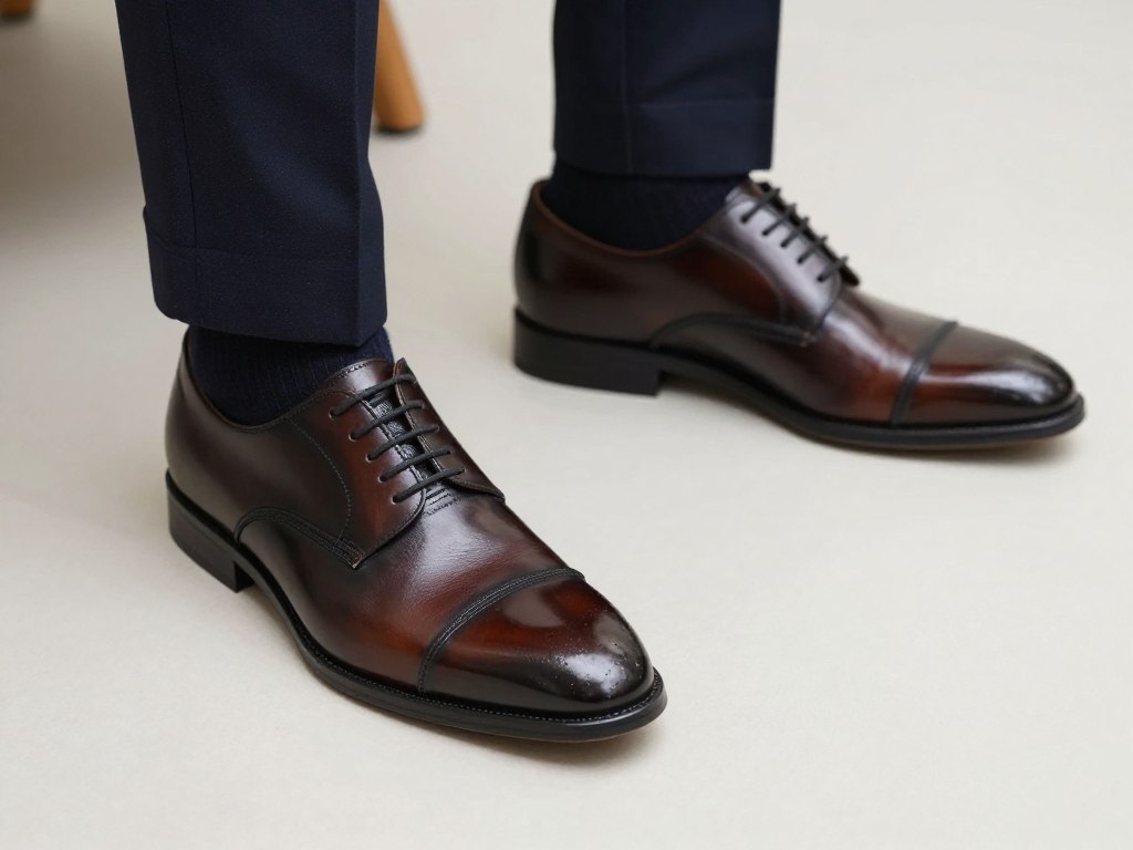 Detale profesjonalnego stroju - zadbane buty i akcesoria