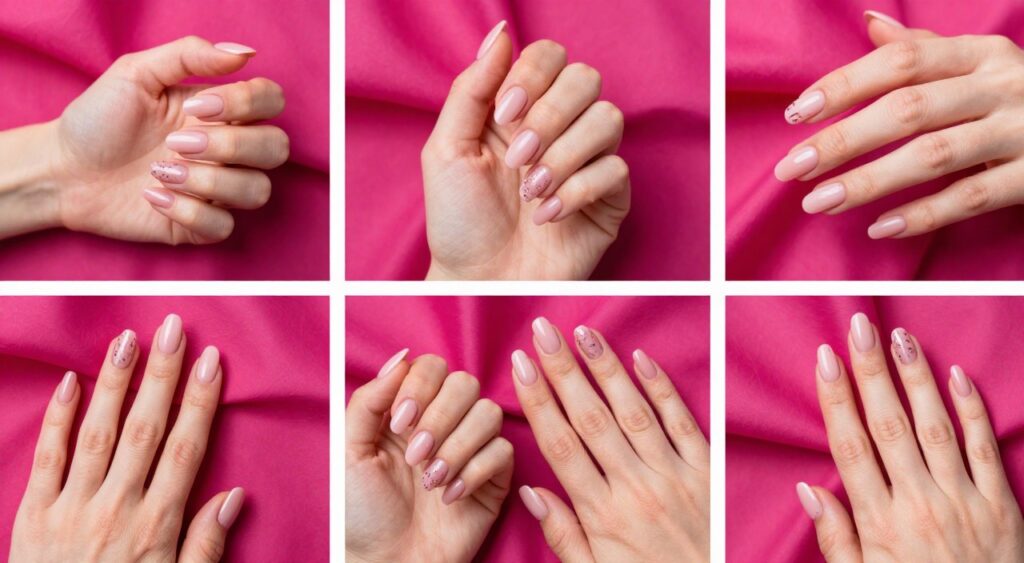 Różne stylizacje manicure do fuksjowej sukienki Różne stylizacje manicure do fuksjowej sukienki