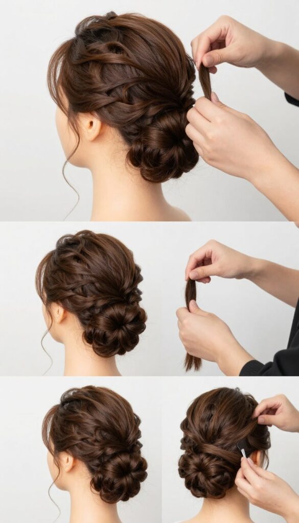eleganckie upięcie kręcone włosy tutorial krok po kroku