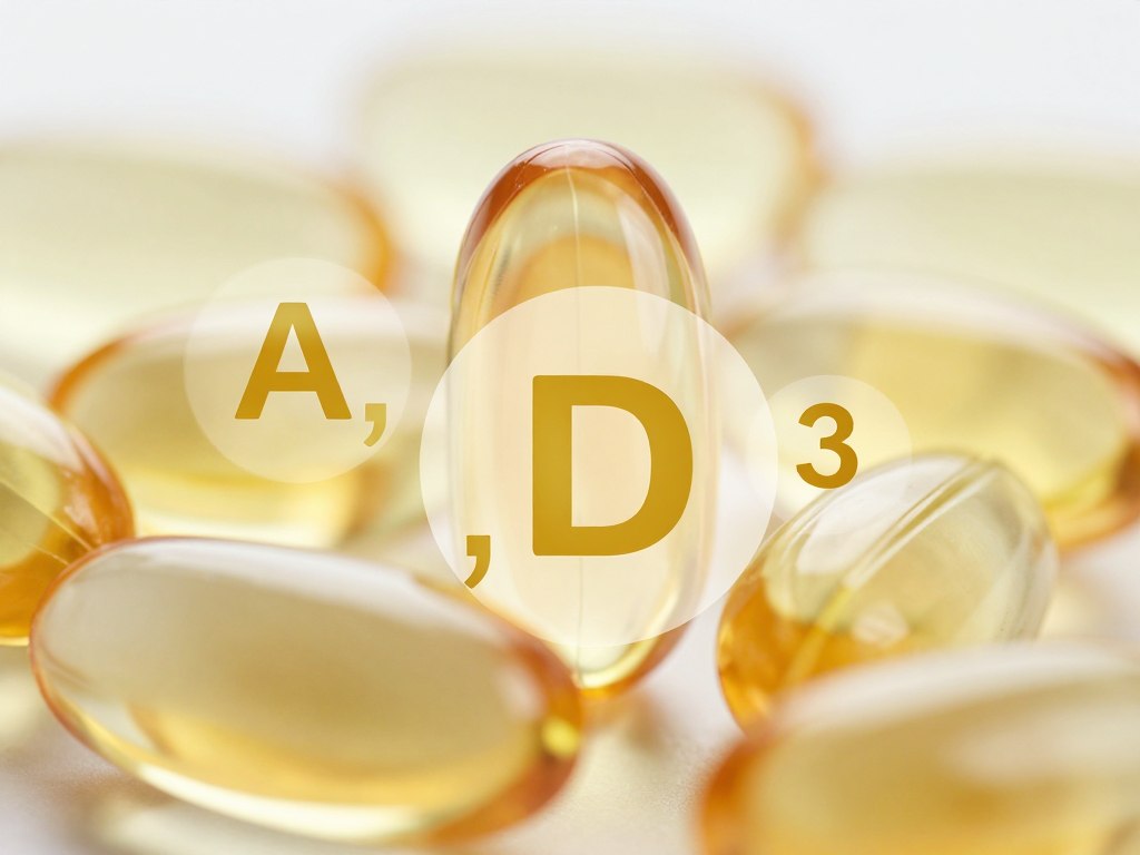 kapsułki tranu z oznaczeniem witamin A, D i omega-3