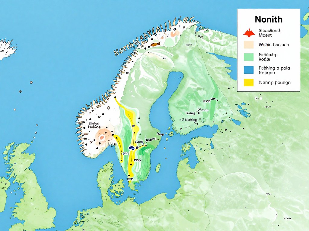 mapa przedstawiająca regiony połowów dorsza