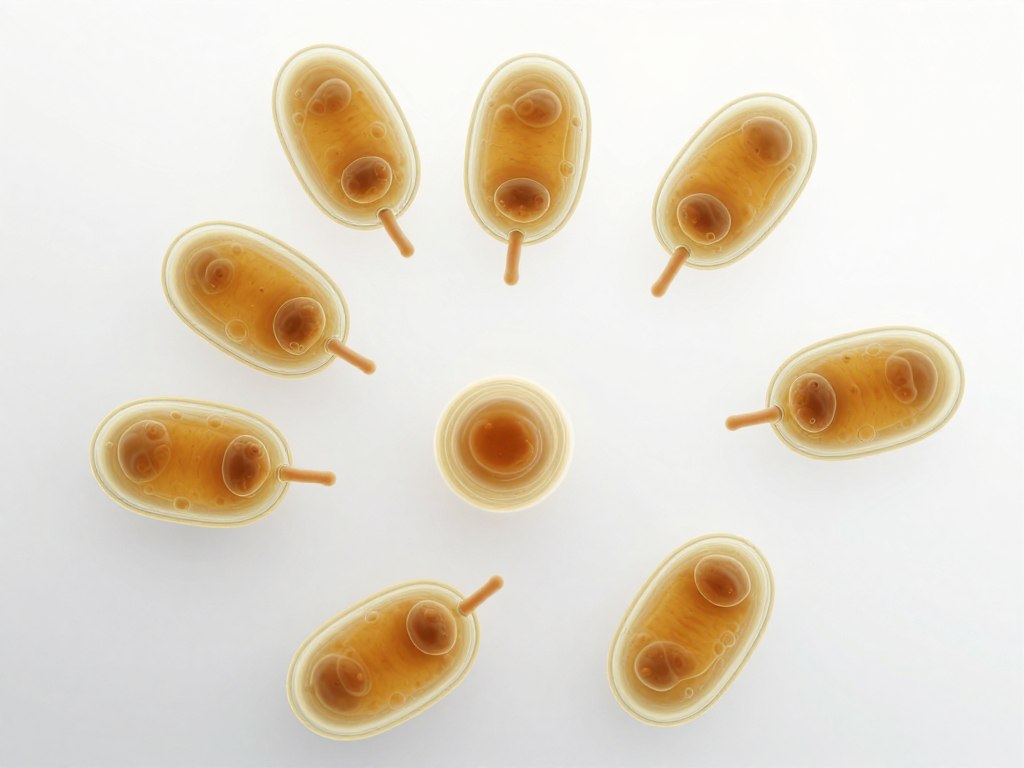 mikroskopowy obraz komórek saccharomyces cerevisiae