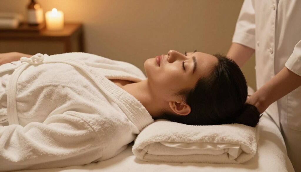 osoba relaksująca się po zabiegu spa osoba relaksująca się po zabiegu spa