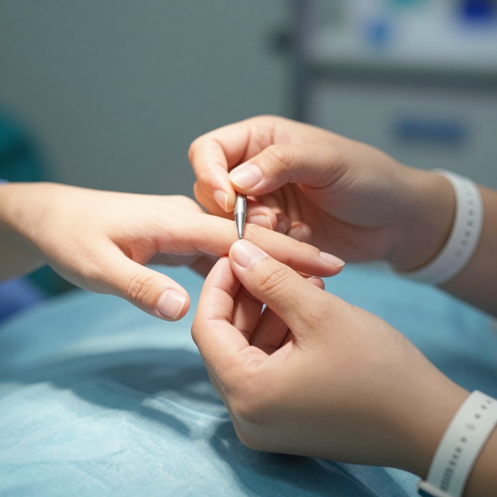 paznokcie żelowe przed operacją chirurgiczną