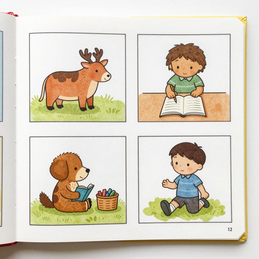przykład odpowiednich ilustracji w czytankach dla 6-latka
