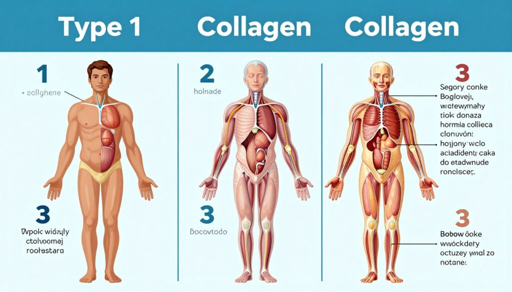 różne typy kolagenu przedstawione graficznie różne typy kolagenu przedstawione graficznie