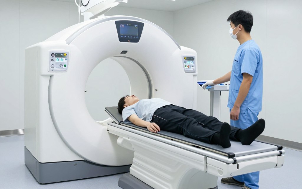 sala tomografii komputerowej z pacjentem