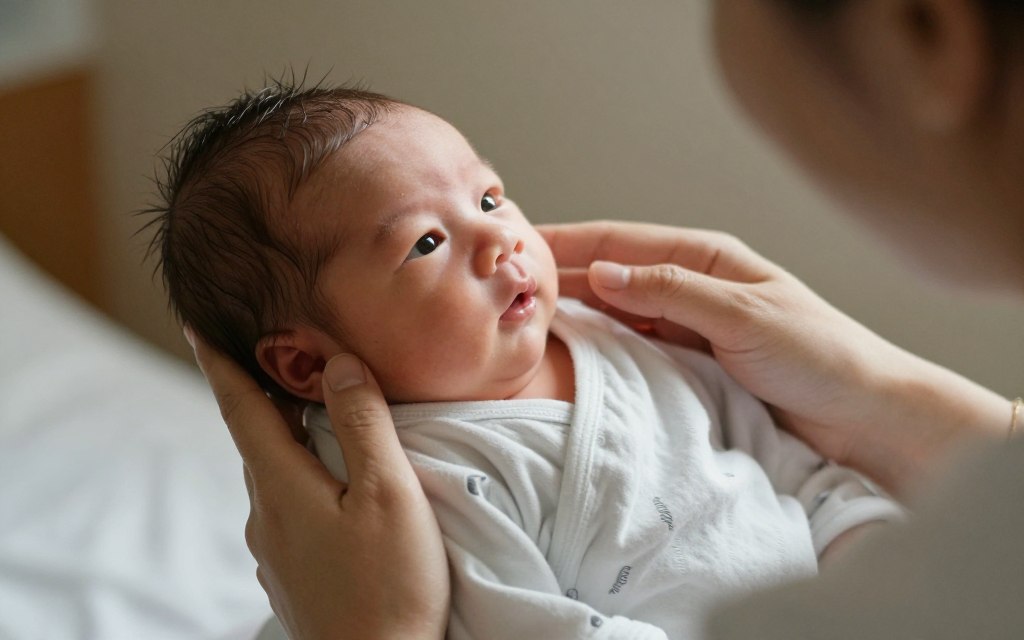 szczęśliwa mama z dzieckiem po porodzie z naturalnymi paznokciami