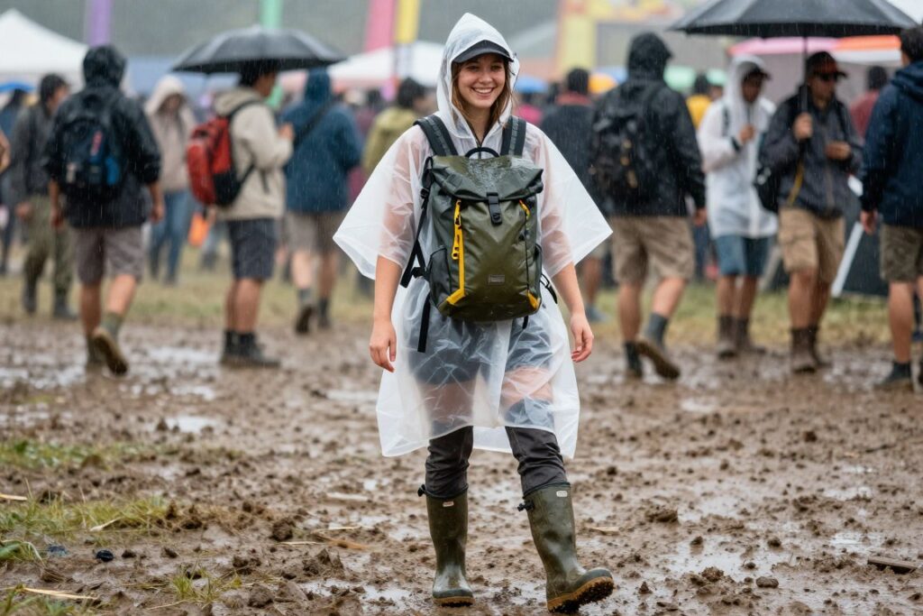 Festiwalowy strój na deszcz