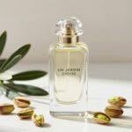 Hermes Un Jardin a Cythere perfumy na jasnym tle z elementami greckiej wyspy