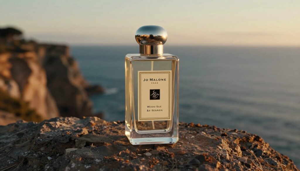 Jo Malone Wood Sage Sea Salt na tle morskiego krajobrazu podsumowanie Jo Malone Wood Sage Sea Salt na tle morskiego krajobrazu podsumowanie