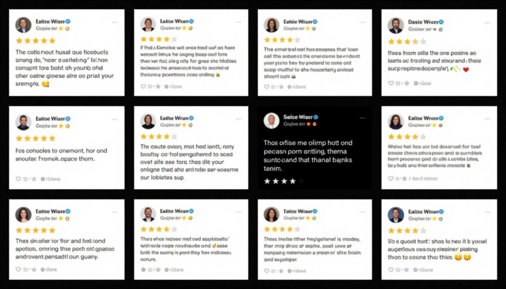 Kolaż z różnymi opiniami użytkowników o Mugler A*Men