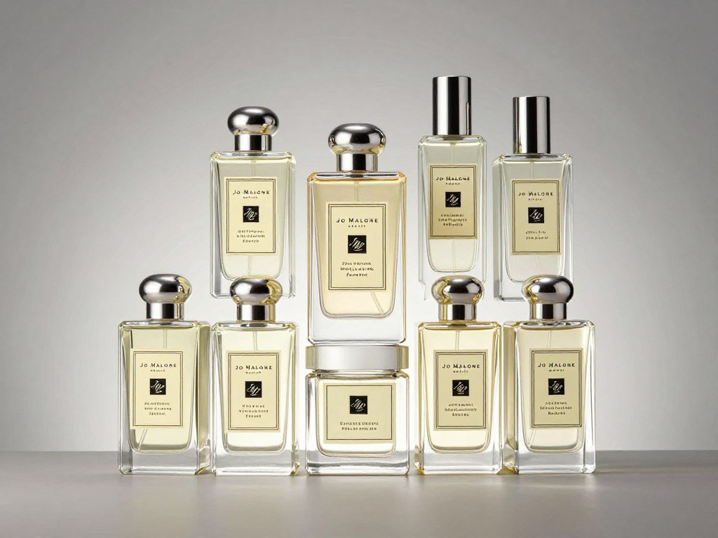 Layering perfum Jo Malone kilka butelek ułożonych razem Layering perfum Jo Malone kilka butelek ułożonych razem
