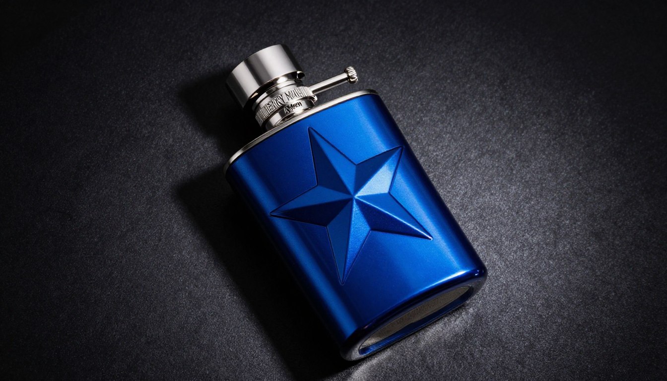 Mugler A*Men woda toaletowa dla mężczyzn w charakterystycznym gwiaździstym flakonie na ciemnym tle
