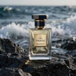 Orto Parisi Megamare perfumy - flakon na tle morskich fal