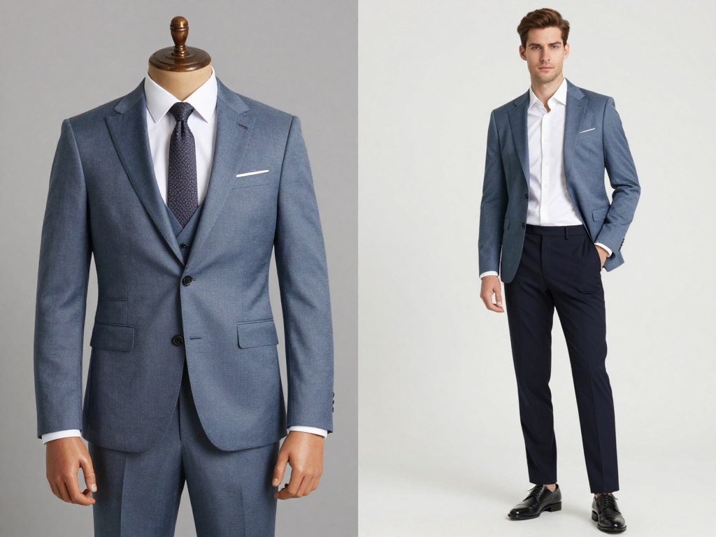 Porównanie eleganckiego i swobodnego stroju na kawalerski