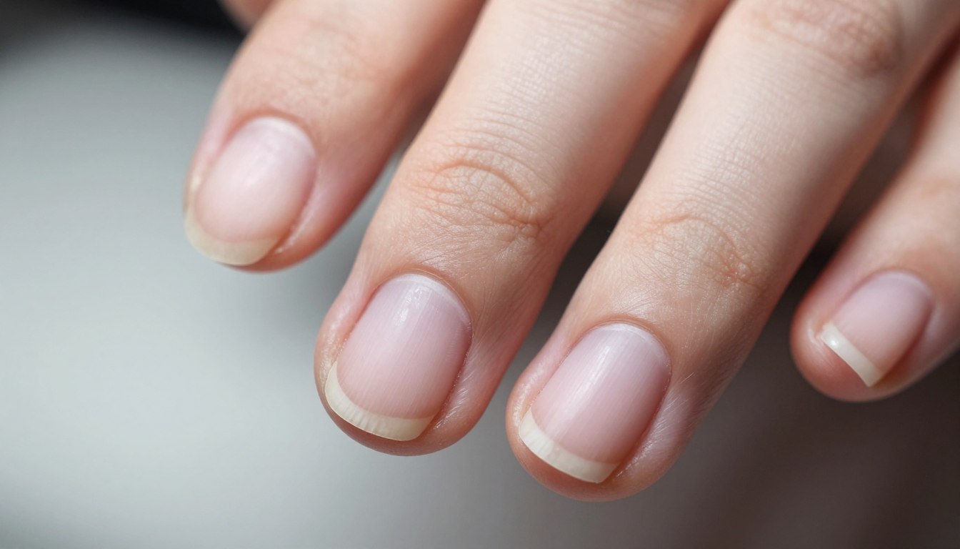 Przepiłowane paznokcie po manicure hybrydowym wymagające regeneracji