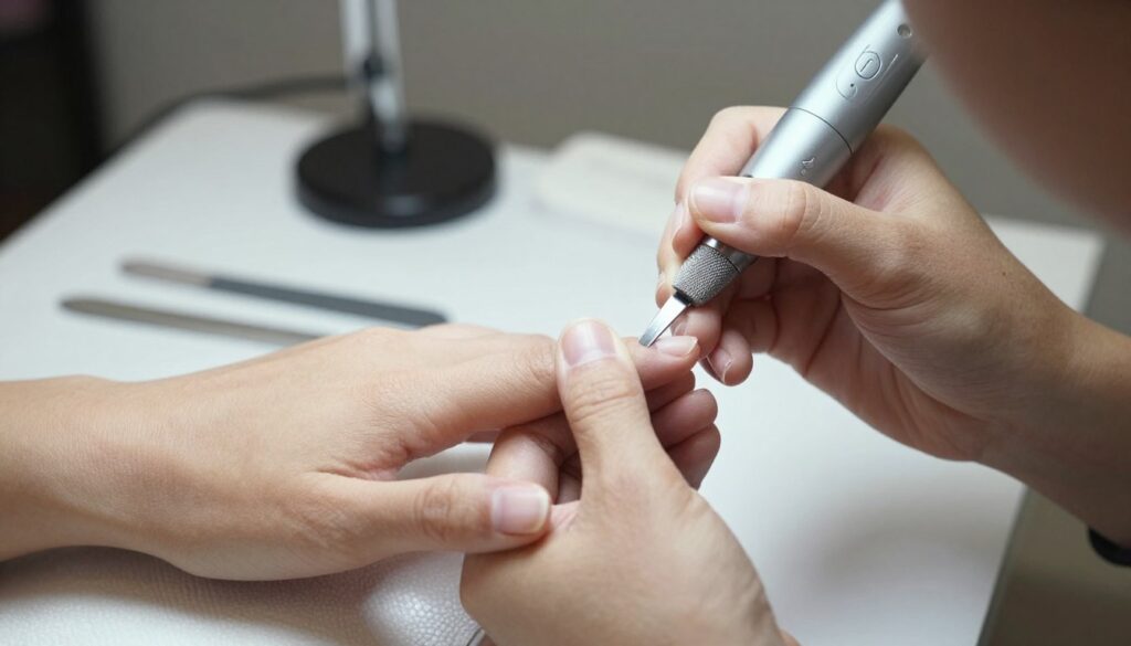 Przygotowanie paznokci do manicure hybrydowego z użyciem narzędzi