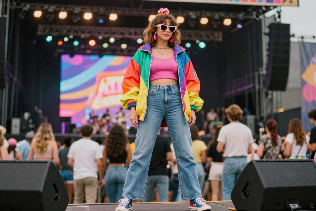 Retro popowa stylizacja w stylu lat 80