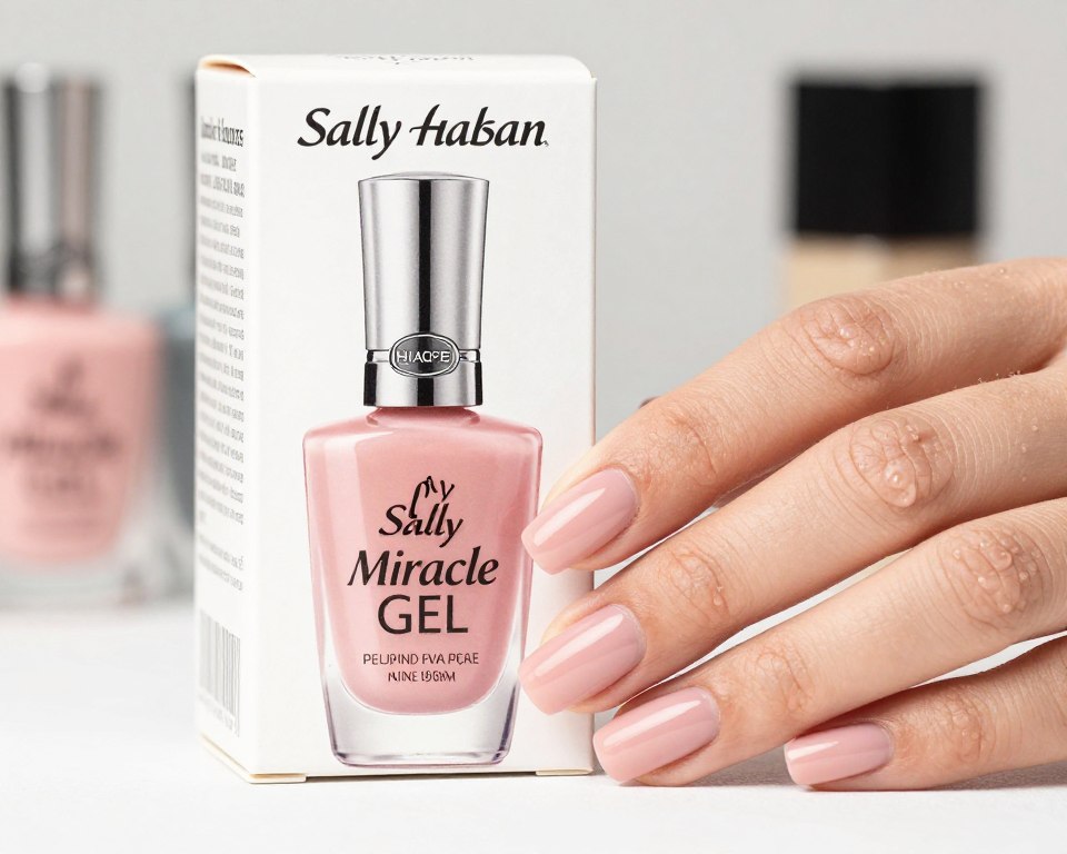 Sally Hansen Miracle Gel buteleczka i aplikacja na paznokciach
