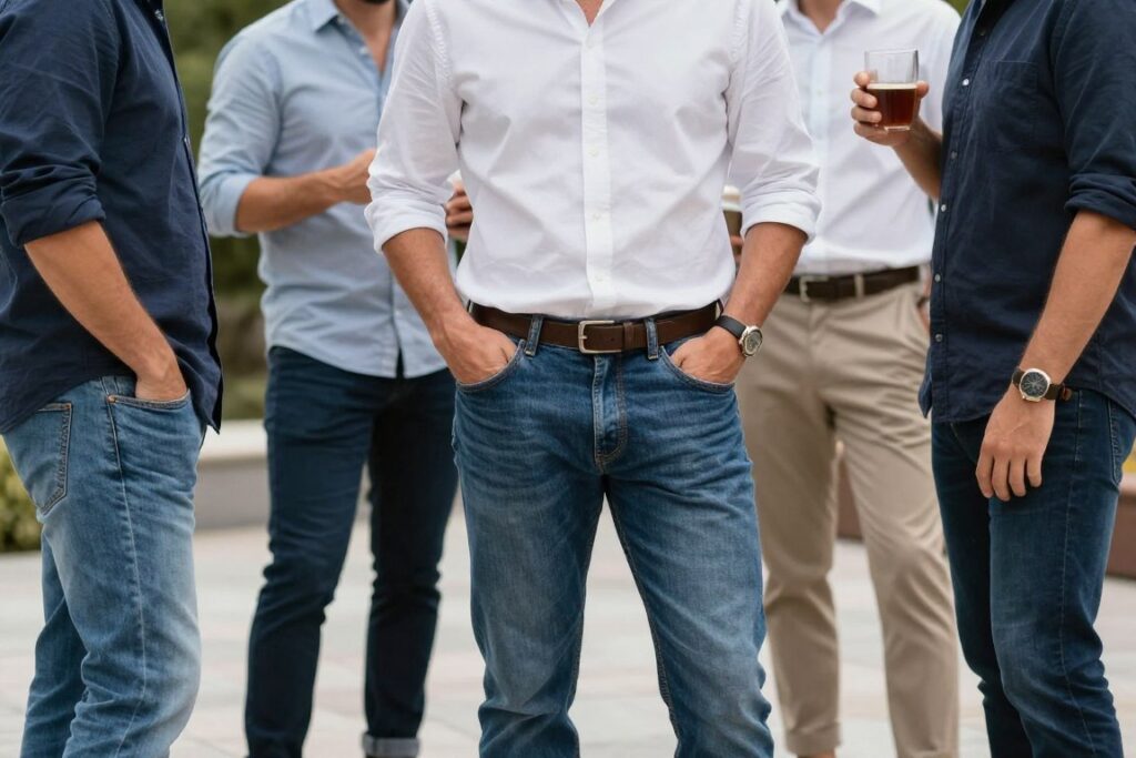 Stroje casualowe dla mężczyzn na kawalerski