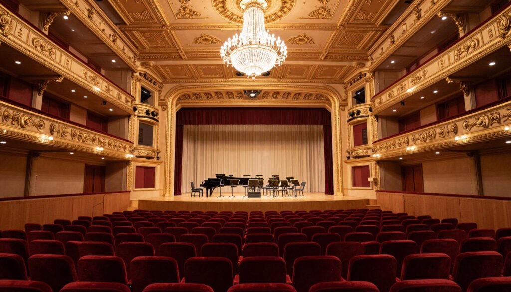 Wnętrze filharmonii - sala koncertowa muzyki klasycznej