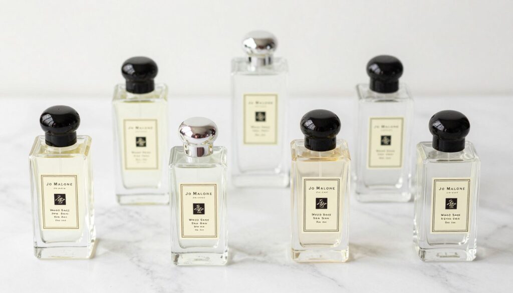 Zestawienie butelek zamienników Jo Malone Wood Sage Sea Salt Zestawienie butelek zamienników Jo Malone Wood Sage Sea Salt