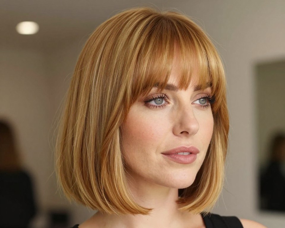ciepły blond bob