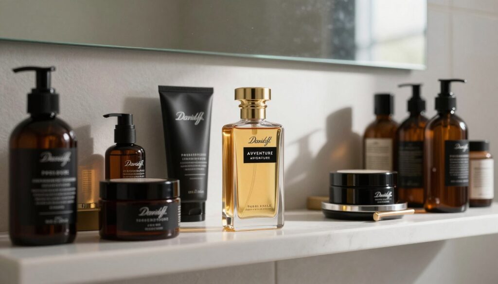 flakon davidoff adventure na półce z kolekcją męskich perfum flakon davidoff adventure na półce z kolekcją męskich perfum