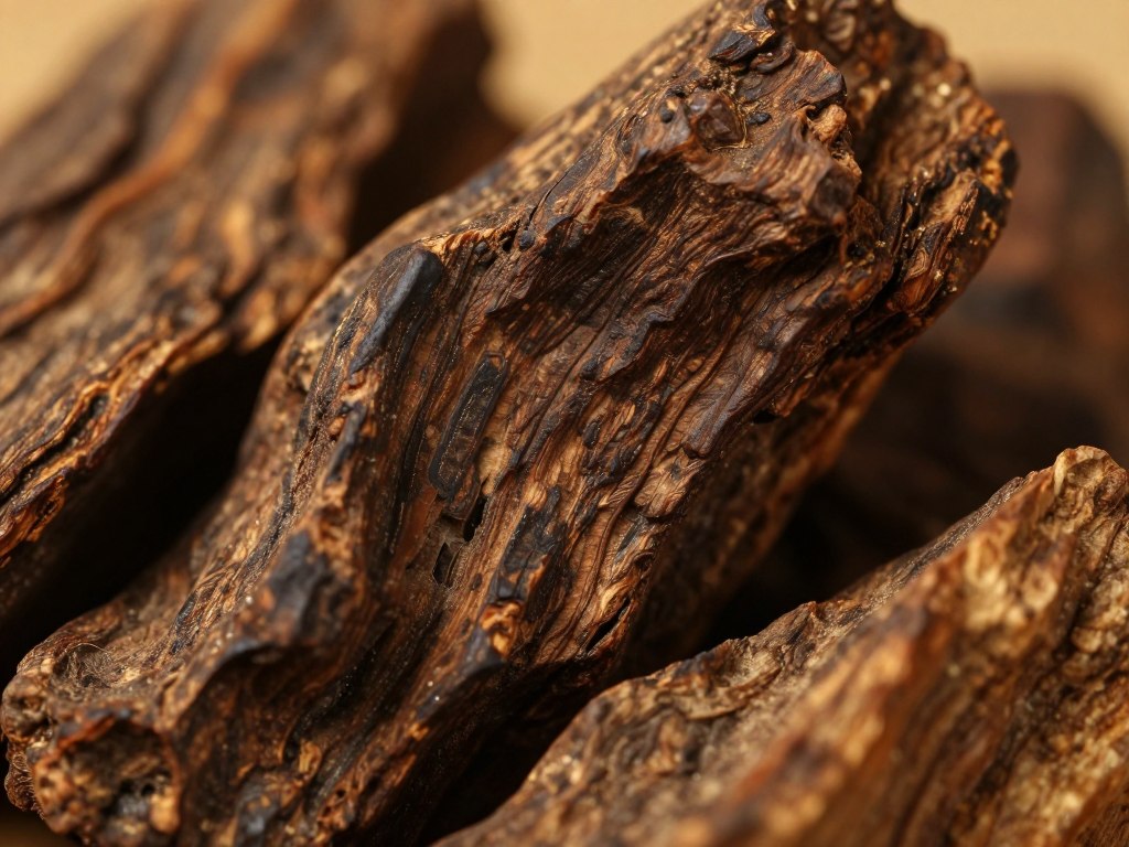 kawałki drewna agarowego oud w zbliżeniu kawałki drewna agarowego oud w zbliżeniu