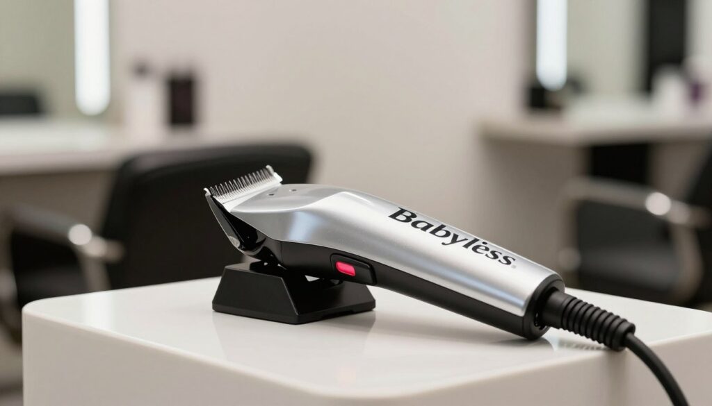 maszynka babyliss profesjonalna na tle salonu fryzjerskiego maszynka babyliss profesjonalna na tle salonu fryzjerskiego