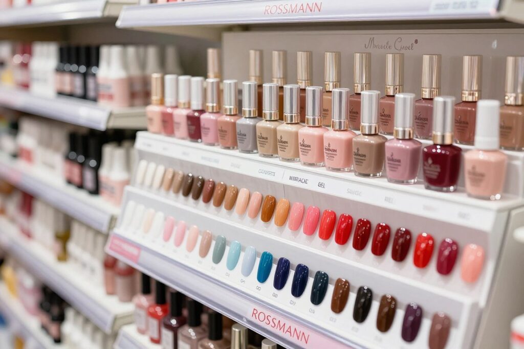 paleta kolorów Sally Hansen Miracle Gel na stoisku rossmann