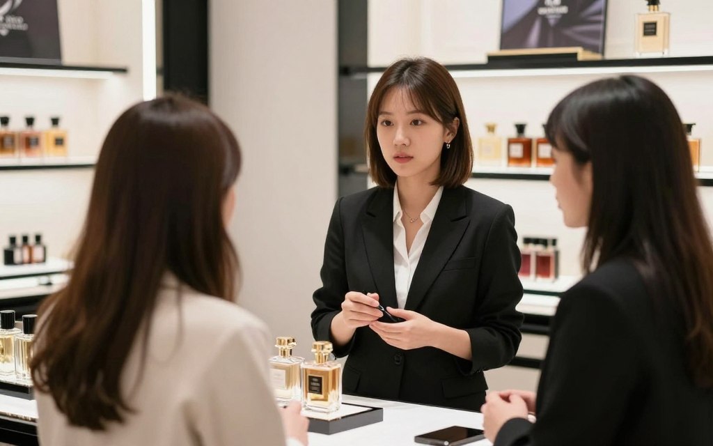perfume consultation and questions concept perfume consultation and questions concept