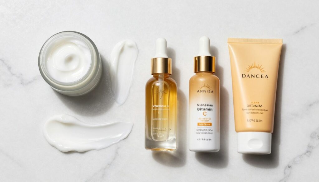 produkty do pielęgnacji twarzy z kremem i serum