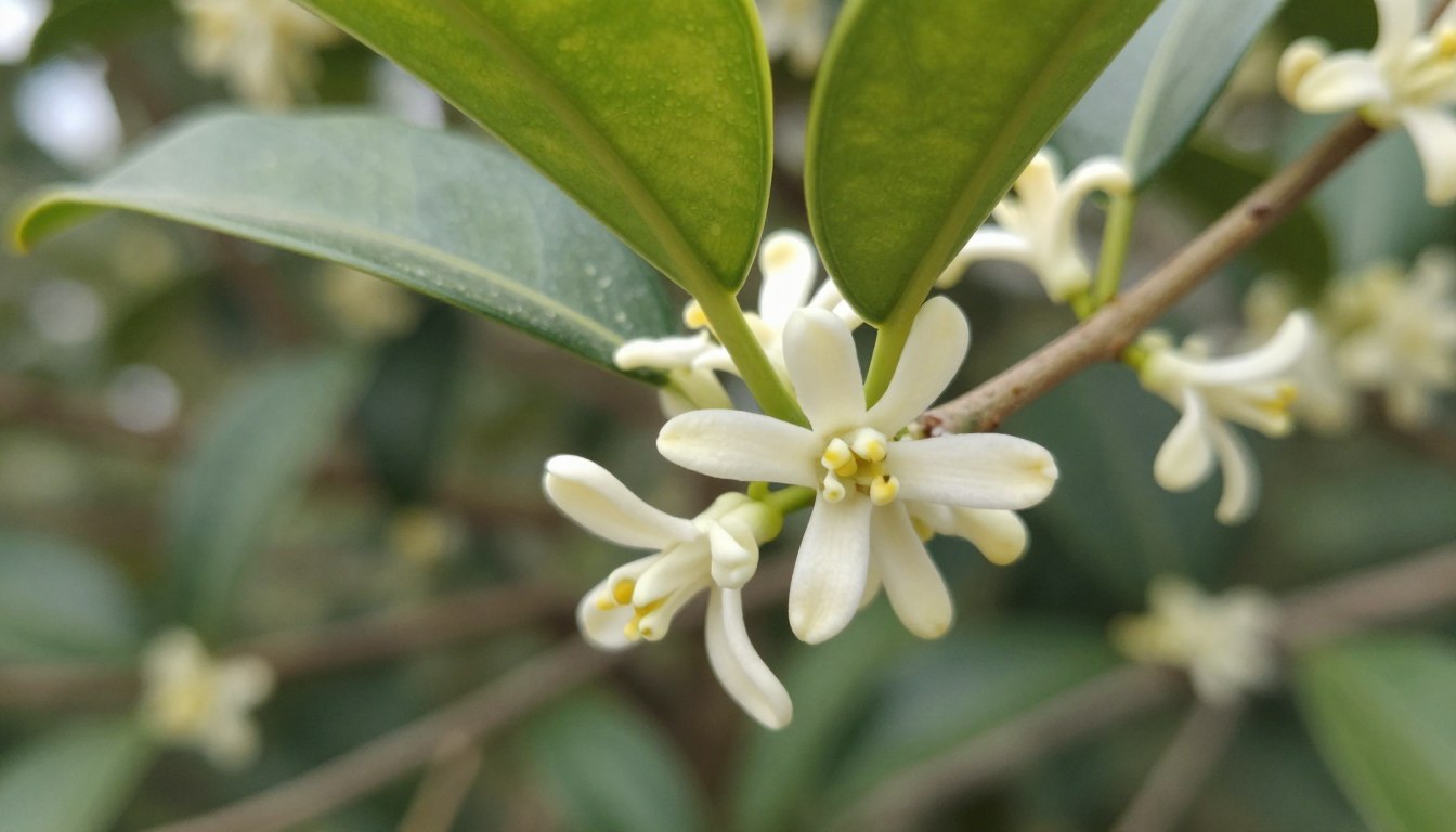 Białe kwiaty gorzkiej pomarańczy neroli na drzewie