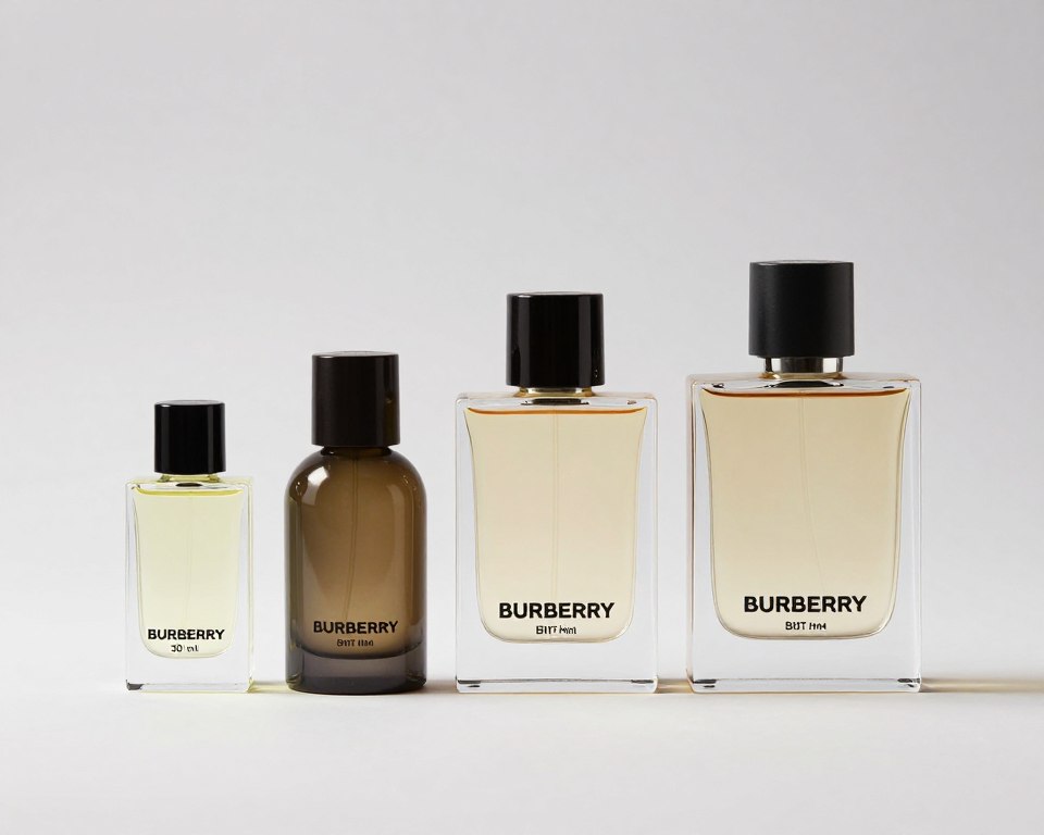 Burberry Brit for Him different bottle sizes and packaging options