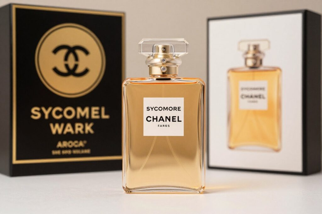 Chanel Sycomore perfume with award or recognition badge
