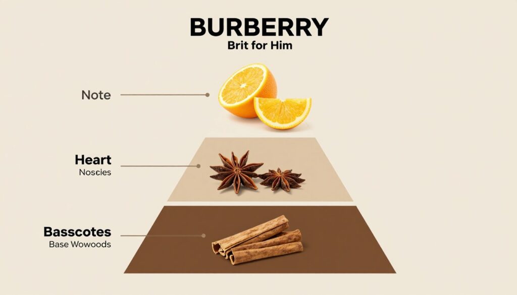 Close-up of Burberry Brit for Him fragrance pyramid
