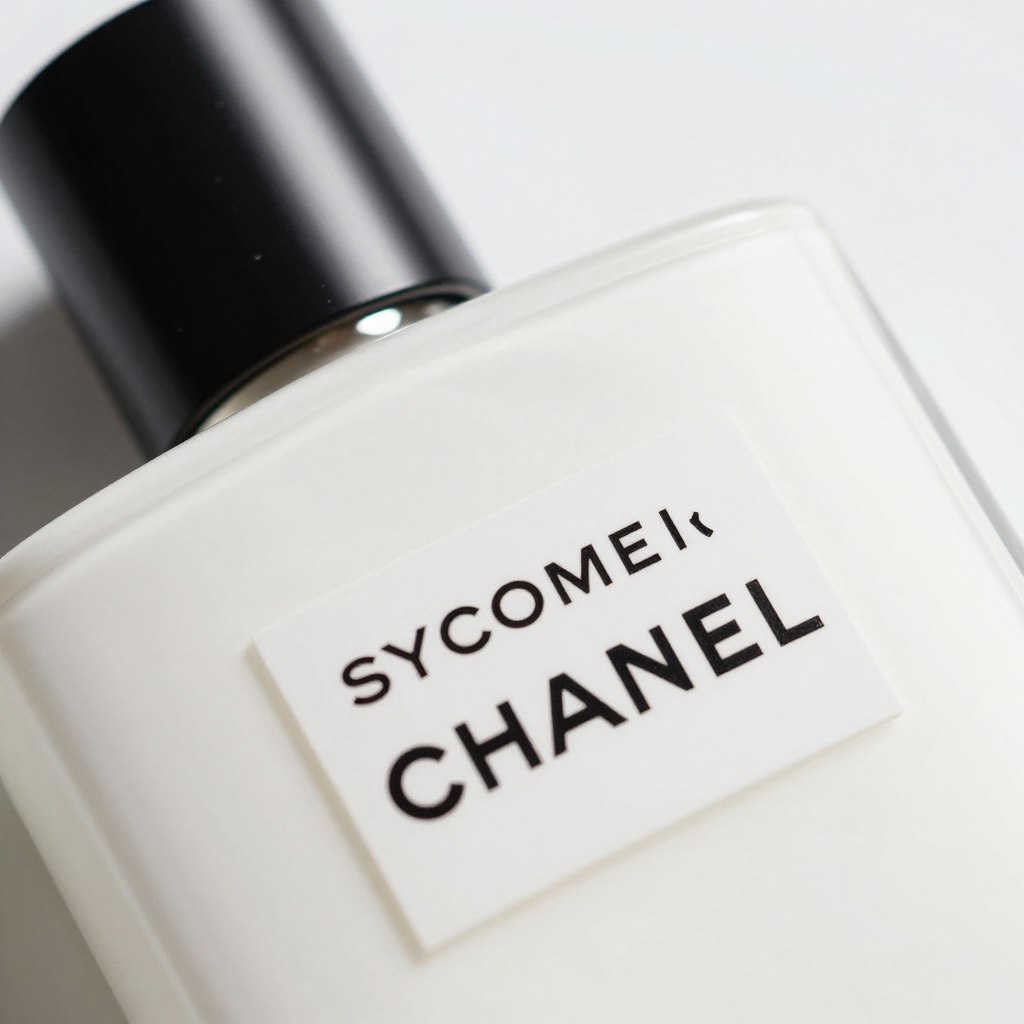 Close-up of Chanel Sycomore bottle design details