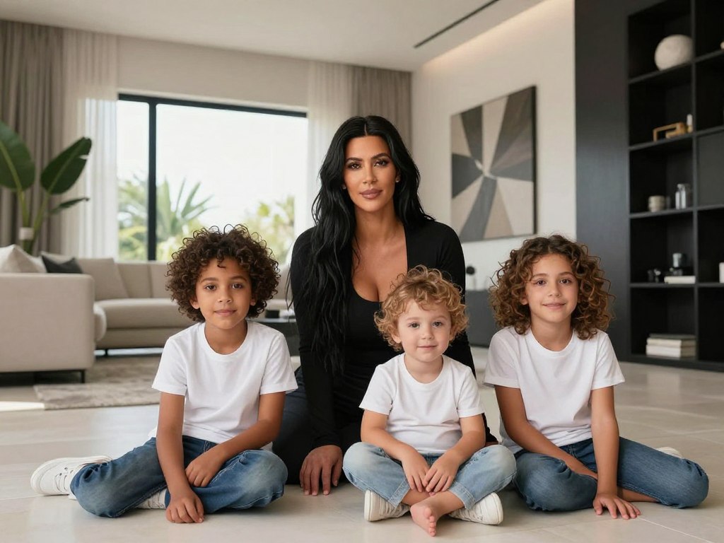 Dzieci Kim Kardashian podczas rodzinnego spotkania